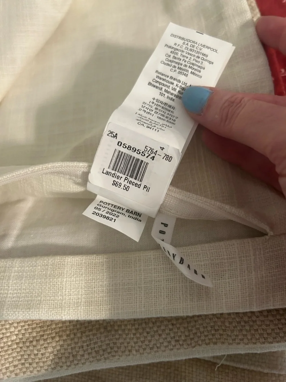 Pottery Barn Landier Pieced Pillow Cover 22
